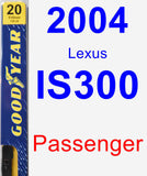 Passenger Wiper Blade for 2004 Lexus IS300 - Premium