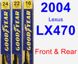 Front & Rear Wiper Blade Pack for 2004 Lexus LX470 - Premium