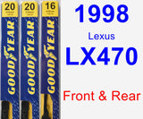 Front & Rear Wiper Blade Pack for 1998 Lexus LX470 - Premium