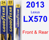 Front & Rear Wiper Blade Pack for 2013 Lexus LX570 - Premium