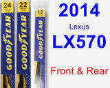 Front & Rear Wiper Blade Pack for 2014 Lexus LX570 - Premium