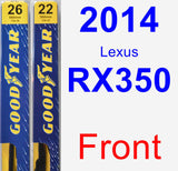 Front Wiper Blade Pack for 2014 Lexus RX350 - Premium