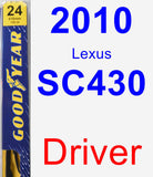 Driver Wiper Blade for 2010 Lexus SC430 - Premium