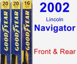 Front & Rear Wiper Blade Pack for 2002 Lincoln Navigator - Premium