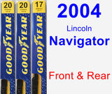 Front & Rear Wiper Blade Pack for 2004 Lincoln Navigator - Premium