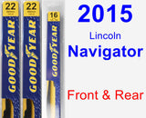 Front & Rear Wiper Blade Pack for 2015 Lincoln Navigator - Premium