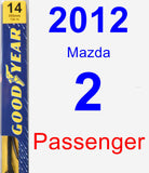 Passenger Wiper Blade for 2012 Mazda 2 - Premium