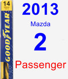 Passenger Wiper Blade for 2013 Mazda 2 - Premium