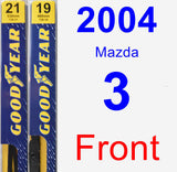 Front Wiper Blade Pack for 2004 Mazda 3 - Premium