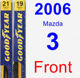 Front Wiper Blade Pack for 2006 Mazda 3 - Premium