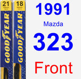 Front Wiper Blade Pack for 1991 Mazda 323 - Premium