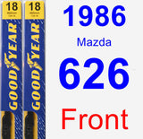 Front Wiper Blade Pack for 1986 Mazda 626 - Premium