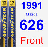 Front Wiper Blade Pack for 1991 Mazda 626 - Premium