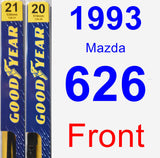 Front Wiper Blade Pack for 1993 Mazda 626 - Premium