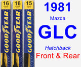 Front & Rear Wiper Blade Pack for 1981 Mazda GLC - Premium