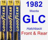 Front & Rear Wiper Blade Pack for 1982 Mazda GLC - Premium