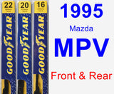 Front & Rear Wiper Blade Pack for 1995 Mazda MPV - Premium