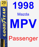 Passenger Wiper Blade for 1998 Mazda MPV - Premium