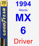 Driver Wiper Blade for 1994 Mazda MX-6 - Premium