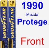 Front Wiper Blade Pack for 1990 Mazda Protege - Premium