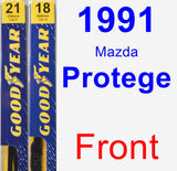 Front Wiper Blade Pack for 1991 Mazda Protege - Premium