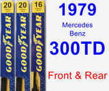 Front & Rear Wiper Blade Pack for 1979 Mercedes-Benz 300TD - Premium