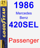 Passenger Wiper Blade for 1986 Mercedes-Benz 420SEL - Premium