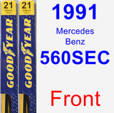 Front Wiper Blade Pack for 1991 Mercedes-Benz 560SEC - Premium