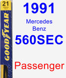 Passenger Wiper Blade for 1991 Mercedes-Benz 560SEC - Premium