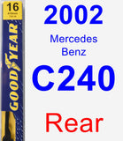 Rear Wiper Blade for 2002 Mercedes-Benz C240 - Premium