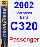 Passenger Wiper Blade for 2002 Mercedes-Benz C320 - Premium