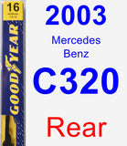 Rear Wiper Blade for 2003 Mercedes-Benz C320 - Premium