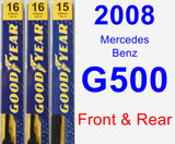 Front & Rear Wiper Blade Pack for 2008 Mercedes-Benz G500 - Premium