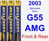 Front & Rear Wiper Blade Pack for 2003 Mercedes-Benz G55 AMG - Premium