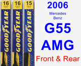 Front & Rear Wiper Blade Pack for 2006 Mercedes-Benz G55 AMG - Premium