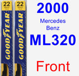 Front Wiper Blade Pack for 2000 Mercedes-Benz ML320 - Premium