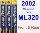 Front & Rear Wiper Blade Pack for 2002 Mercedes-Benz ML320 - Premium