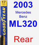 Rear Wiper Blade for 2003 Mercedes-Benz ML320 - Premium