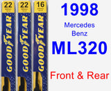 Front & Rear Wiper Blade Pack for 1998 Mercedes-Benz ML320 - Premium