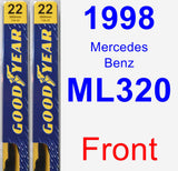 Front Wiper Blade Pack for 1998 Mercedes-Benz ML320 - Premium