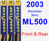 Front & Rear Wiper Blade Pack for 2003 Mercedes-Benz ML500 - Premium