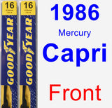 Front Wiper Blade Pack for 1986 Mercury Capri - Premium