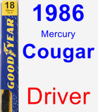 Driver Wiper Blade for 1986 Mercury Cougar - Premium