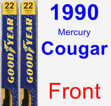 Front Wiper Blade Pack for 1990 Mercury Cougar - Premium