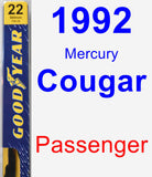 Passenger Wiper Blade for 1992 Mercury Cougar - Premium