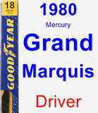 Driver Wiper Blade for 1980 Mercury Grand Marquis - Premium