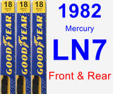 Front & Rear Wiper Blade Pack for 1982 Mercury LN7 - Premium