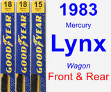 Front & Rear Wiper Blade Pack for 1983 Mercury Lynx - Premium