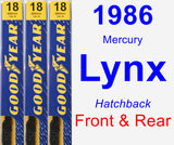 Front & Rear Wiper Blade Pack for 1986 Mercury Lynx - Premium