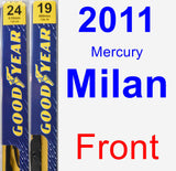 Front Wiper Blade Pack for 2011 Mercury Milan - Premium